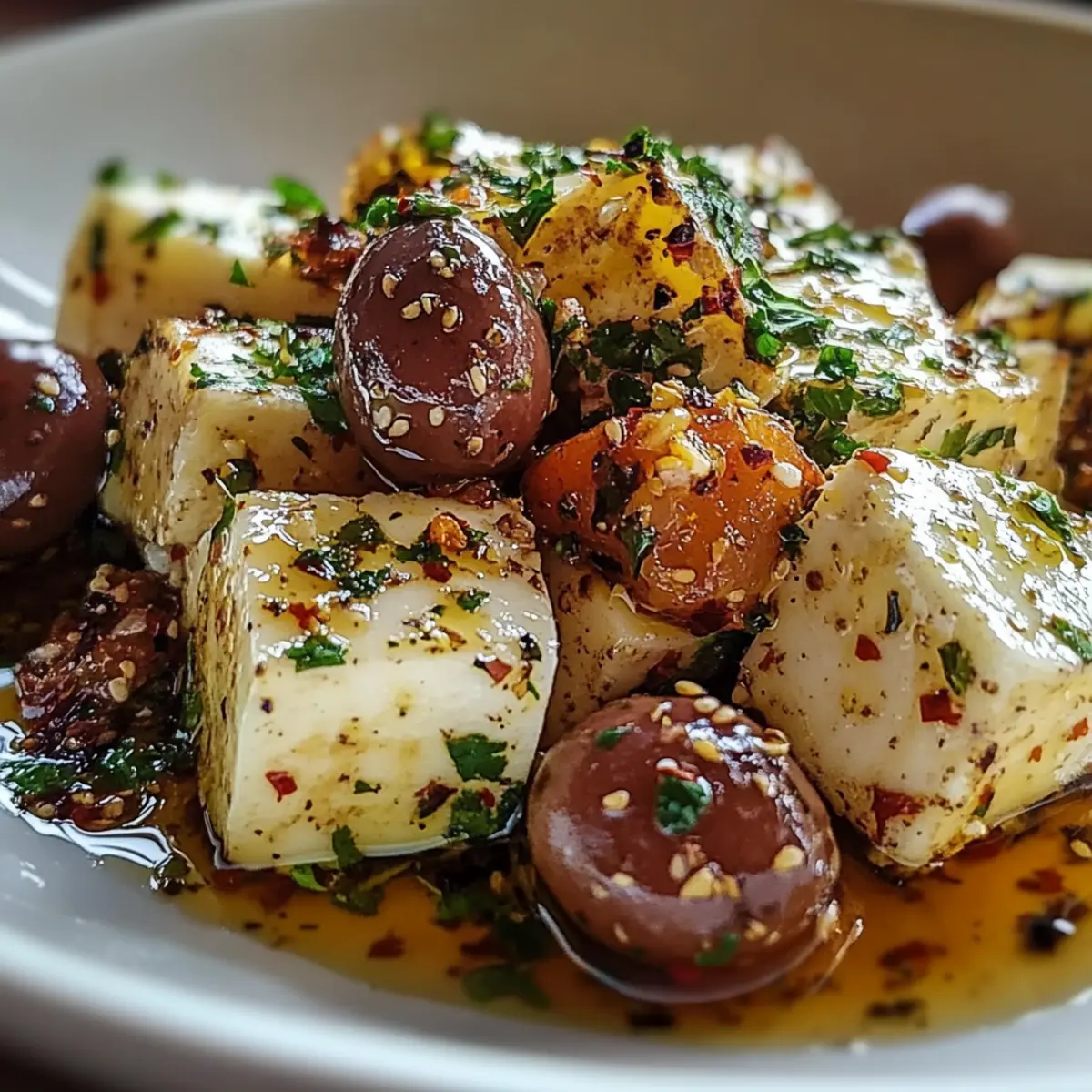Roasted Potatoes with Baked Feta and Garlic