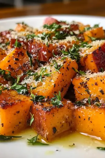 Roasted Sweet Potatoes with Garlic and Parmesan