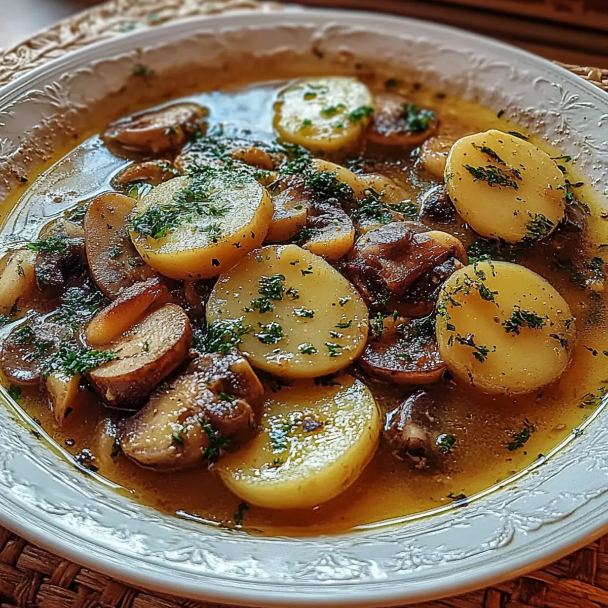 Russian Potato and Mushroom Soup