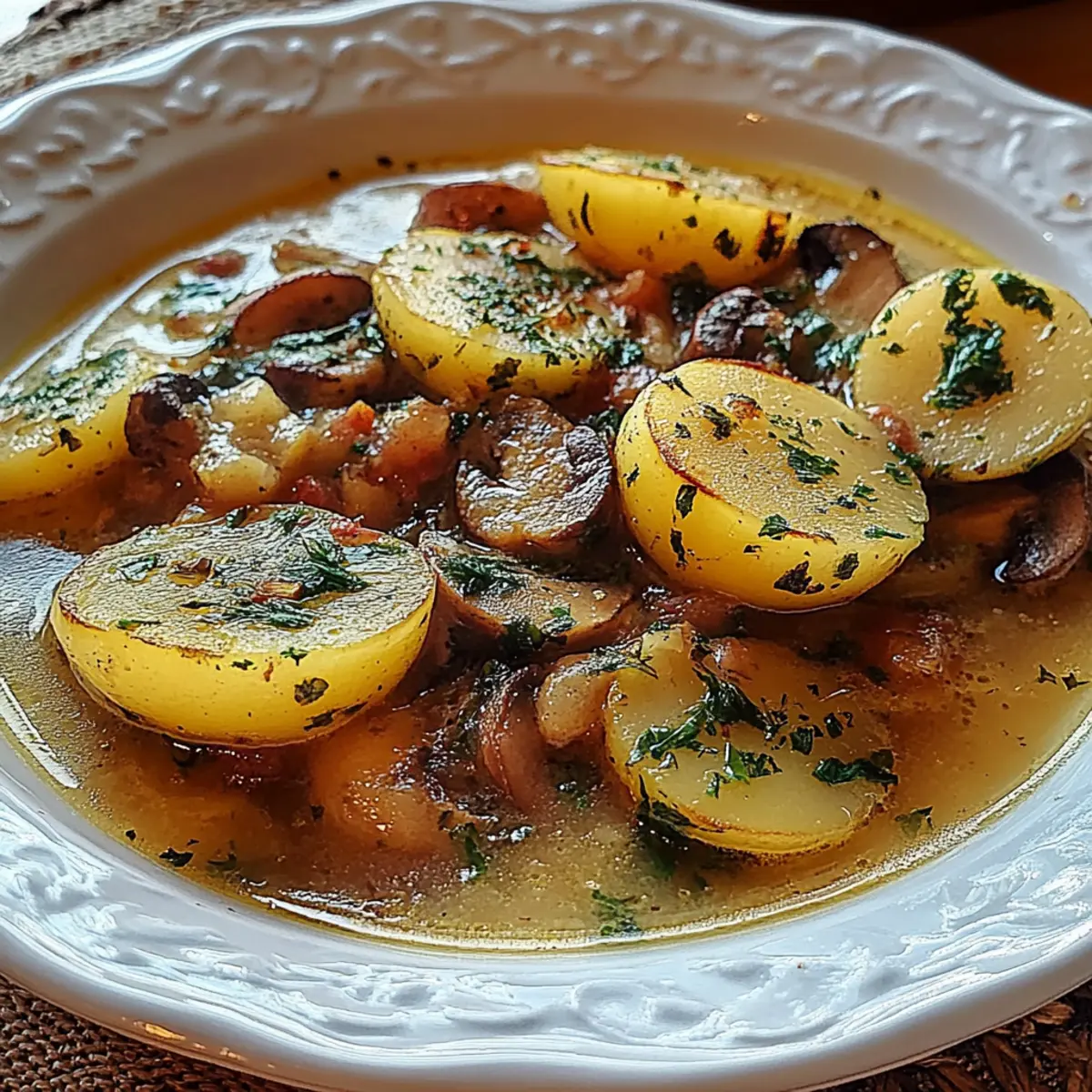 Russian Potato and Mushroom Soup
