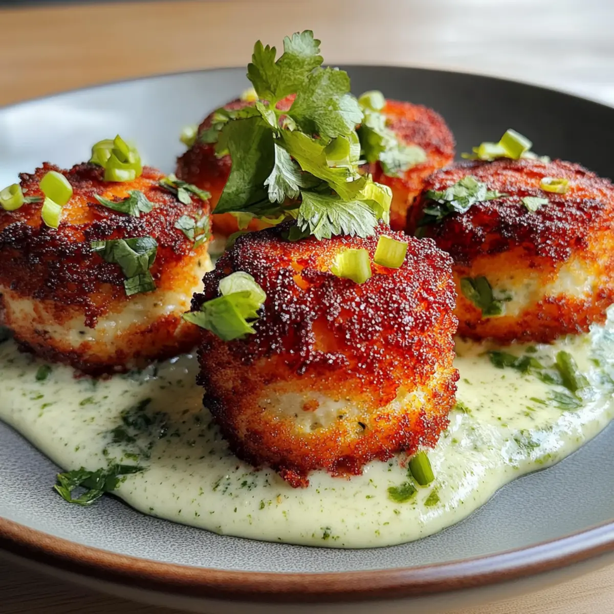 Salmon Balls with Creamy Avocado Sauce