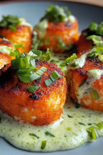 Salmon Balls with Creamy Avocado Sauce