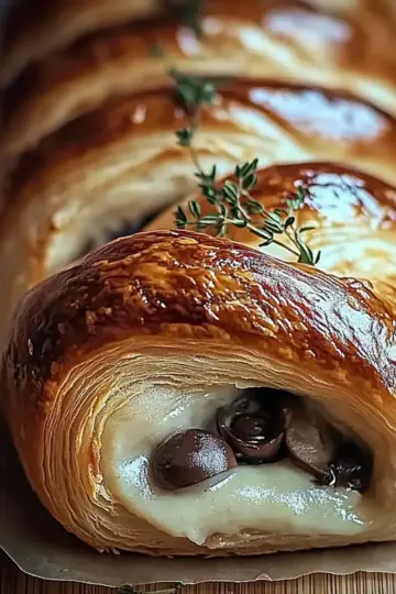 Savory Mushroom & Gruyère Puff Pastry Braid