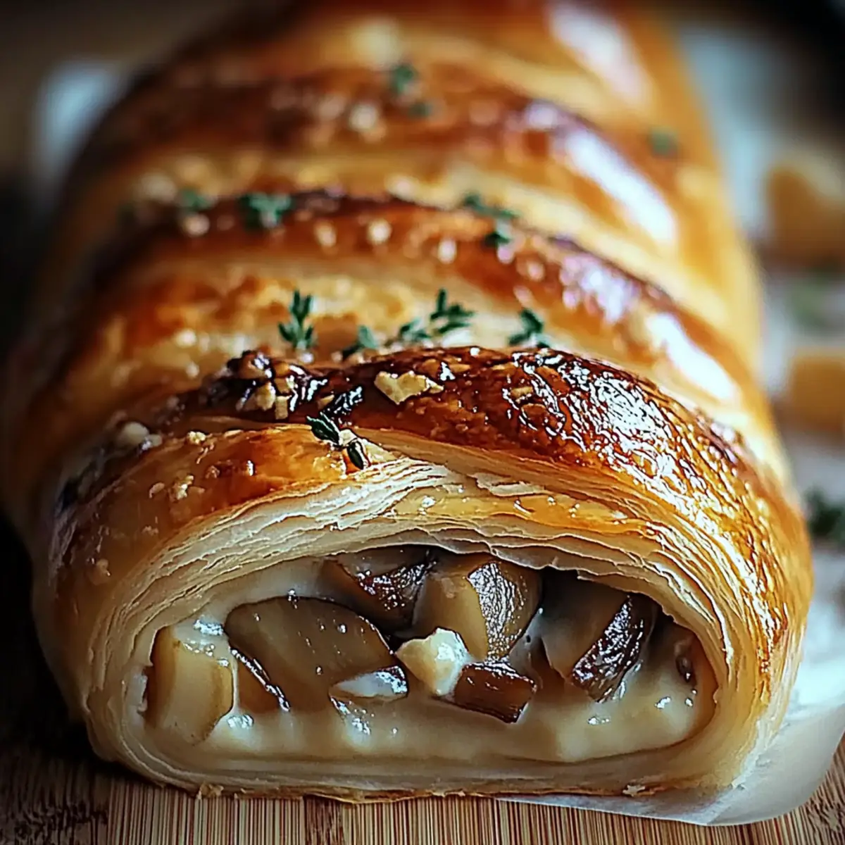 Savory Mushroom & Gruyère Puff Pastry Braid
