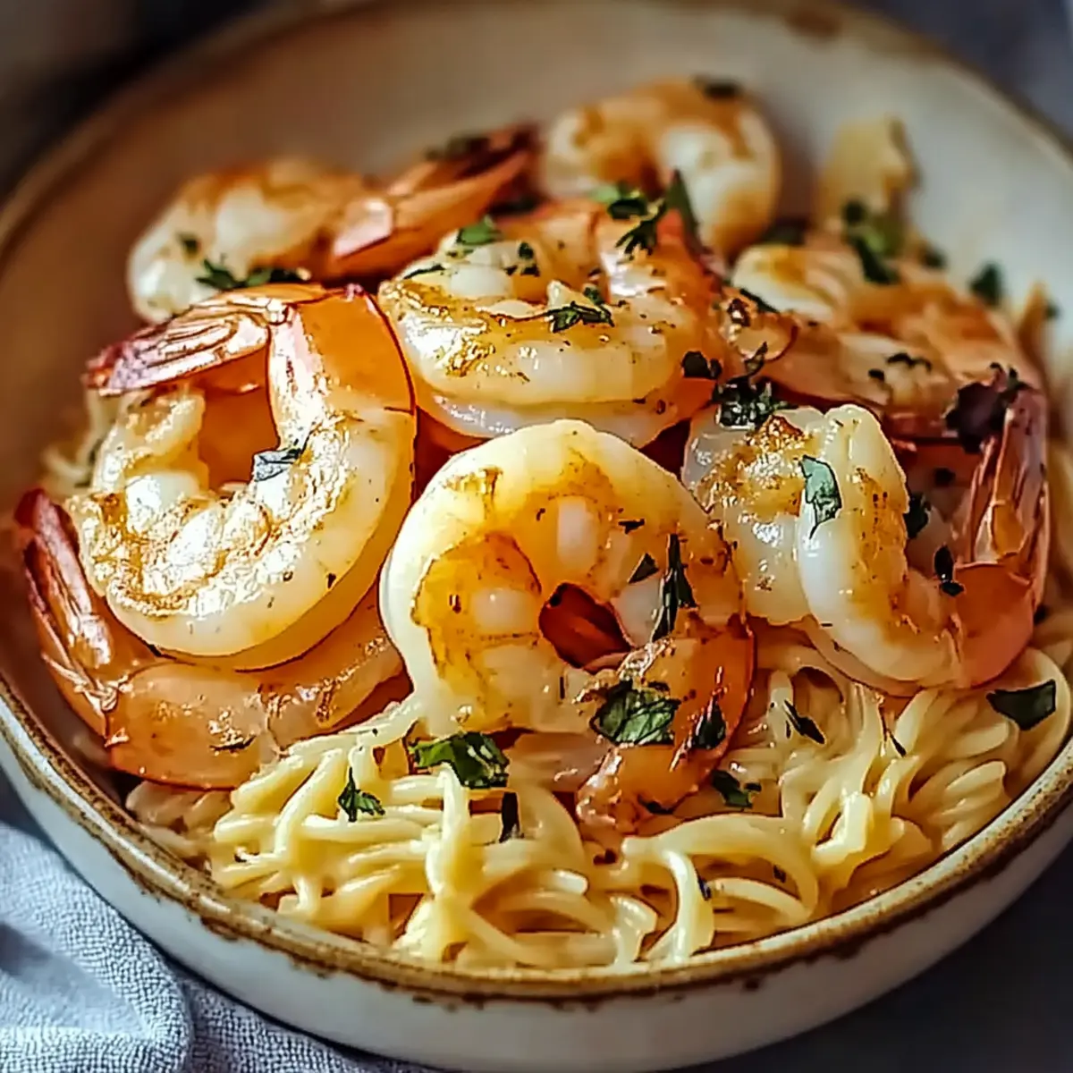 Shrimp Orzo In Lemon Garlic Sauce
