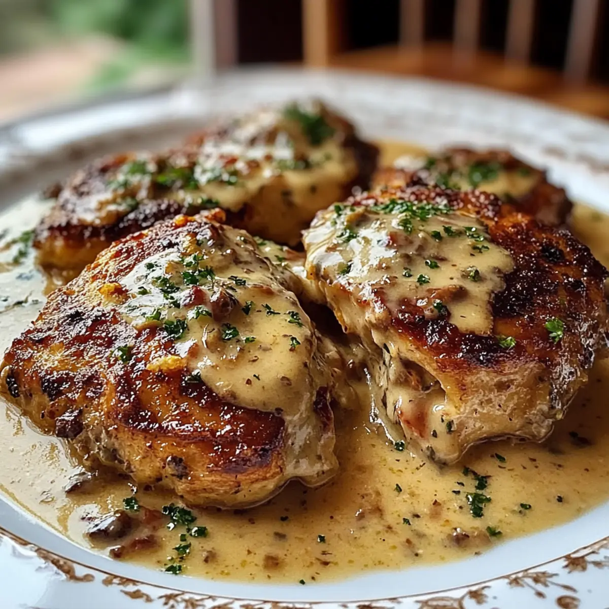 Smothered Chicken Thighs in Creamy Gravy