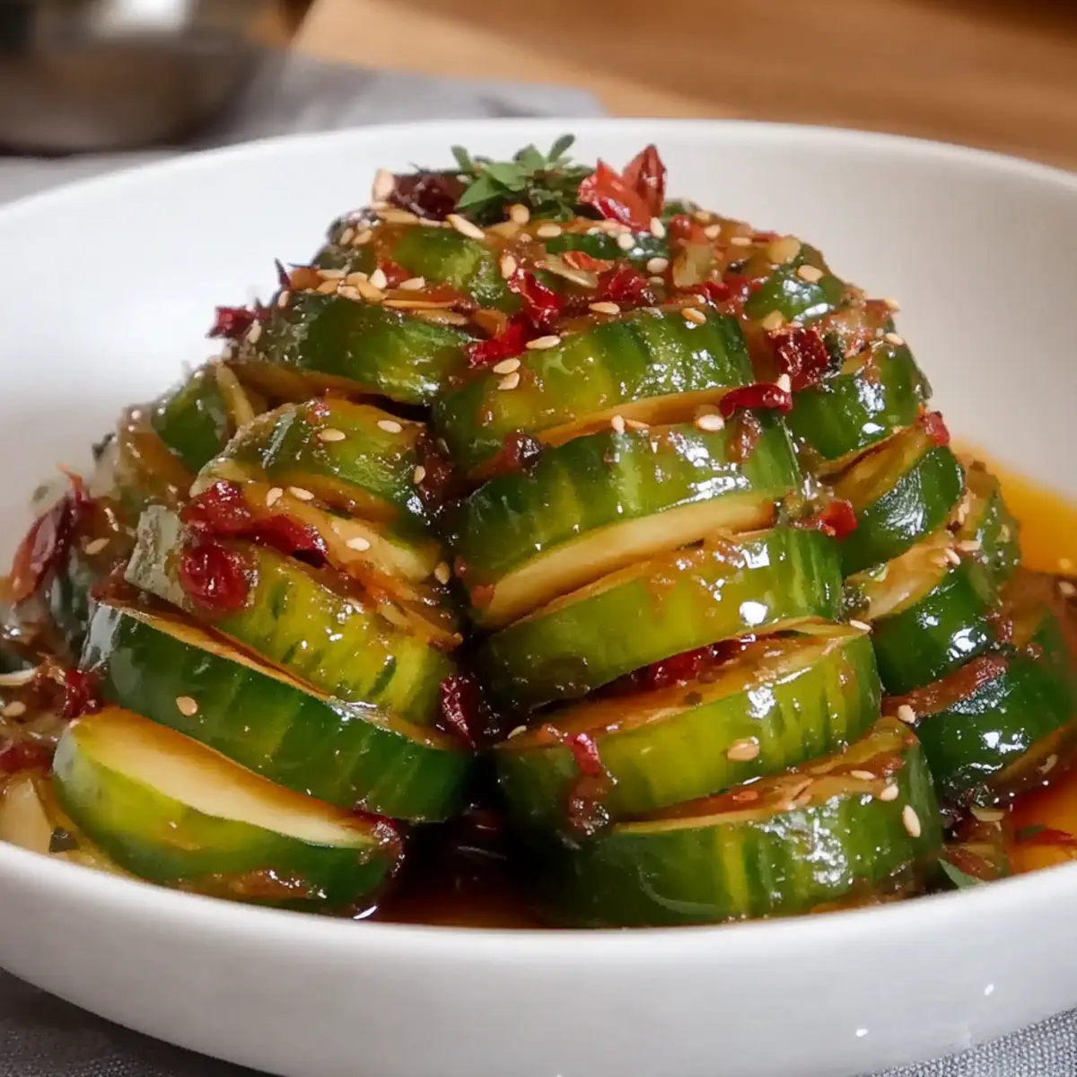 Spicy Spiral Cucumber Salad