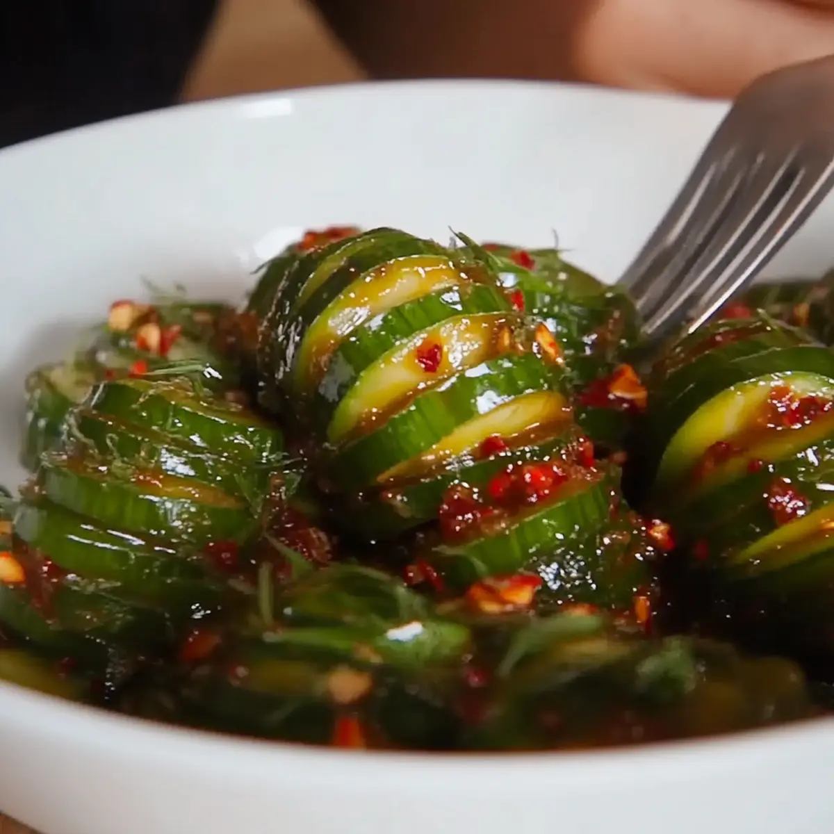 Spicy Spiral Cucumber Salad