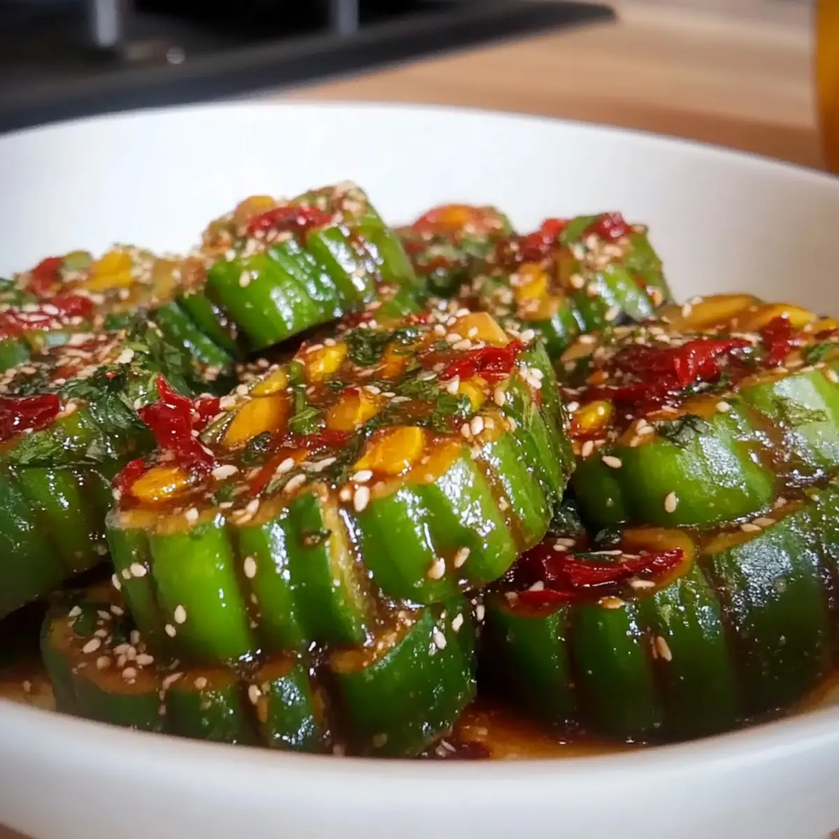 Spicy Spiral Cucumber Salad