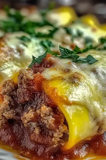 Stuffed Manicotti with Meat Sauce