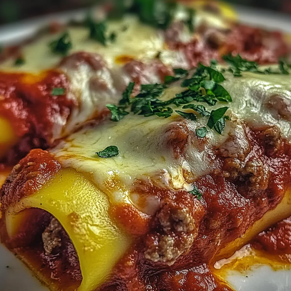 Stuffed Manicotti with Meat Sauce