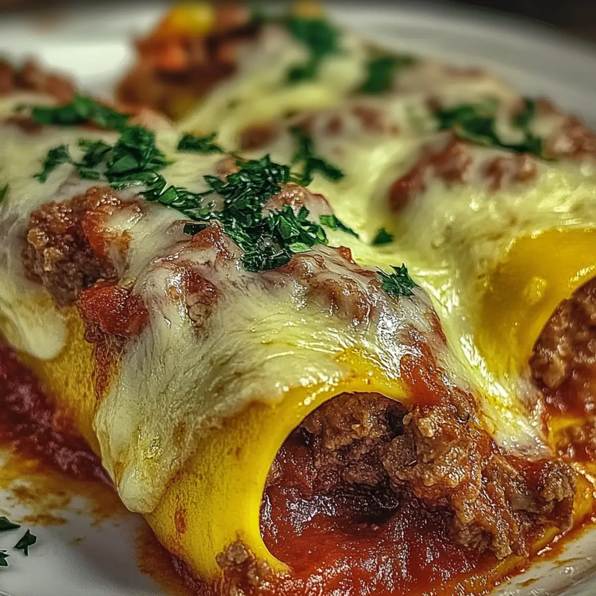 Stuffed Manicotti with Meat Sauce