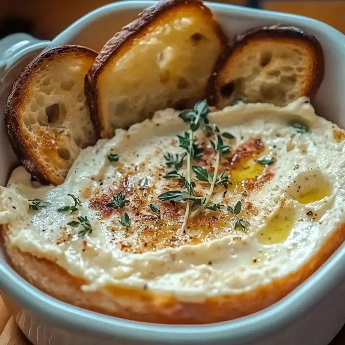 Warm Boursin Dip with Crostini