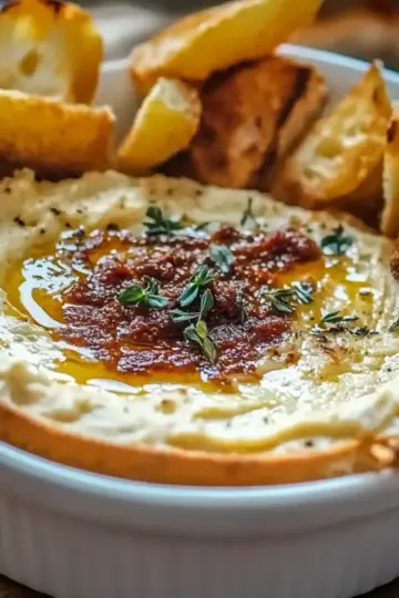 Warm Boursin Dip with Crostini