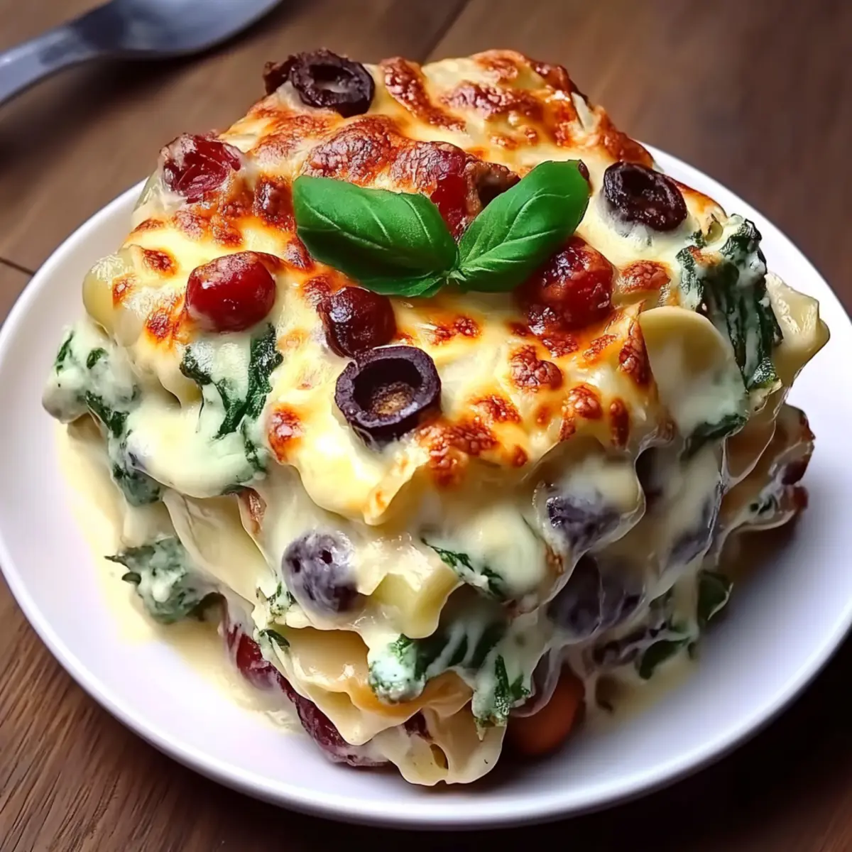 White Lasagna with Garlicky Greens & Mushrooms