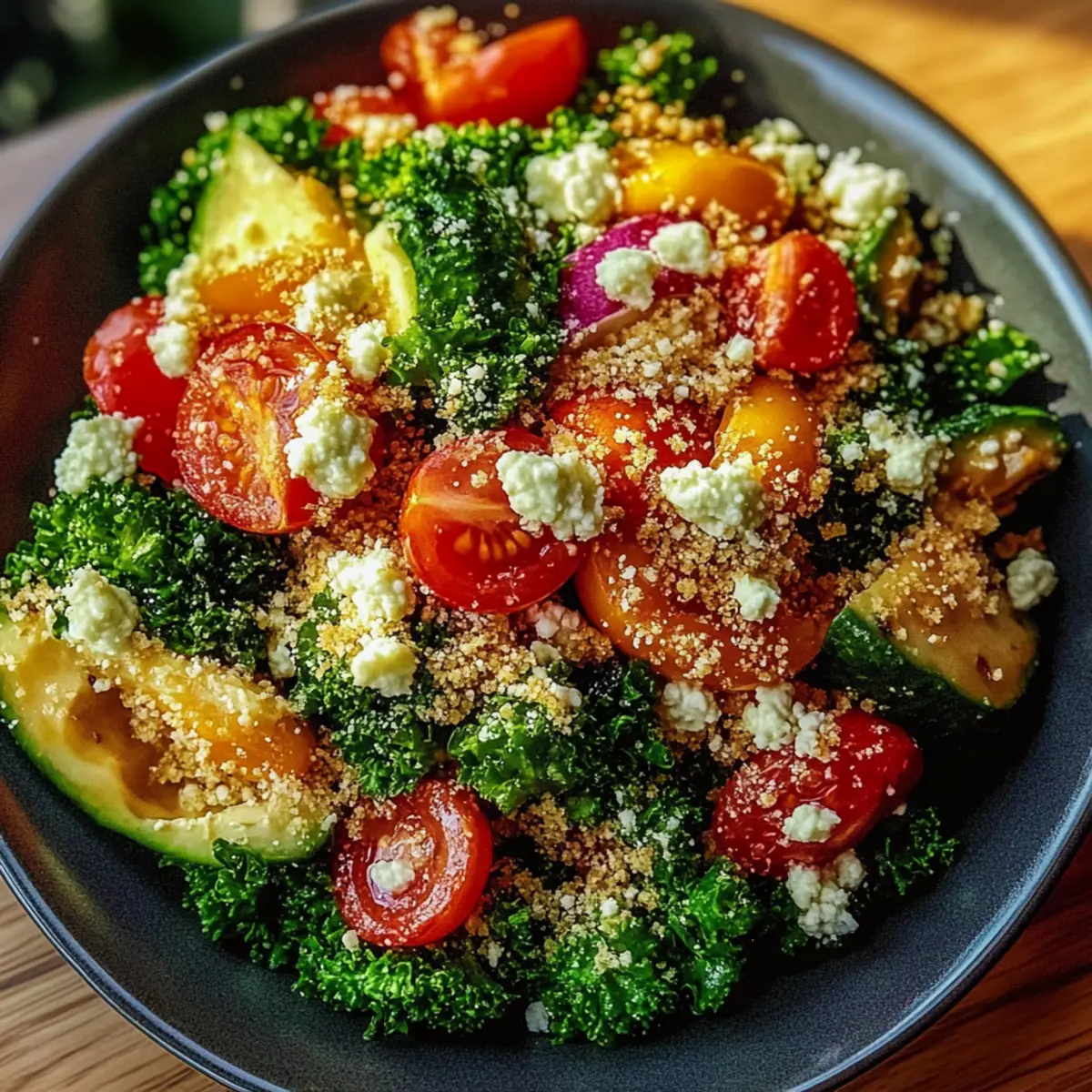 Zesty Quinoa and Kale Salad with Avocado Dressing