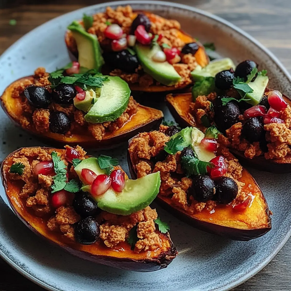 Avocado Turkey Chili Stuffed Sweet Potatoes