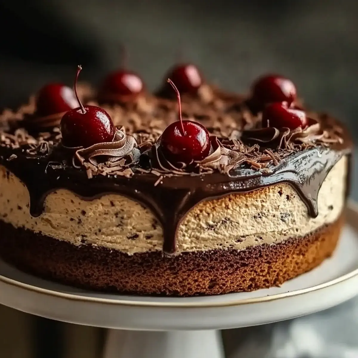 Black Forest-Inspired Chocolate, Vanilla Cherry & Mascarpone Layer Cake with Chocolate Ganache