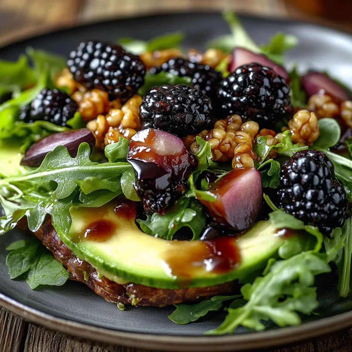 Blackberry Avocado Arugula Salad