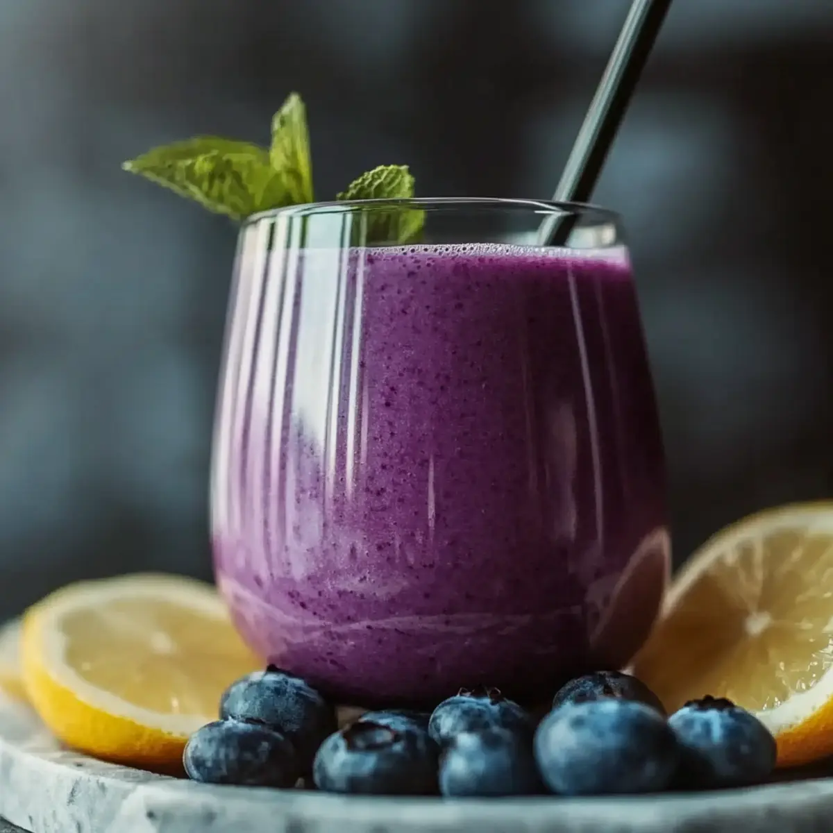 Blueberry Avocado Smoothie With Lemon & Yogurt