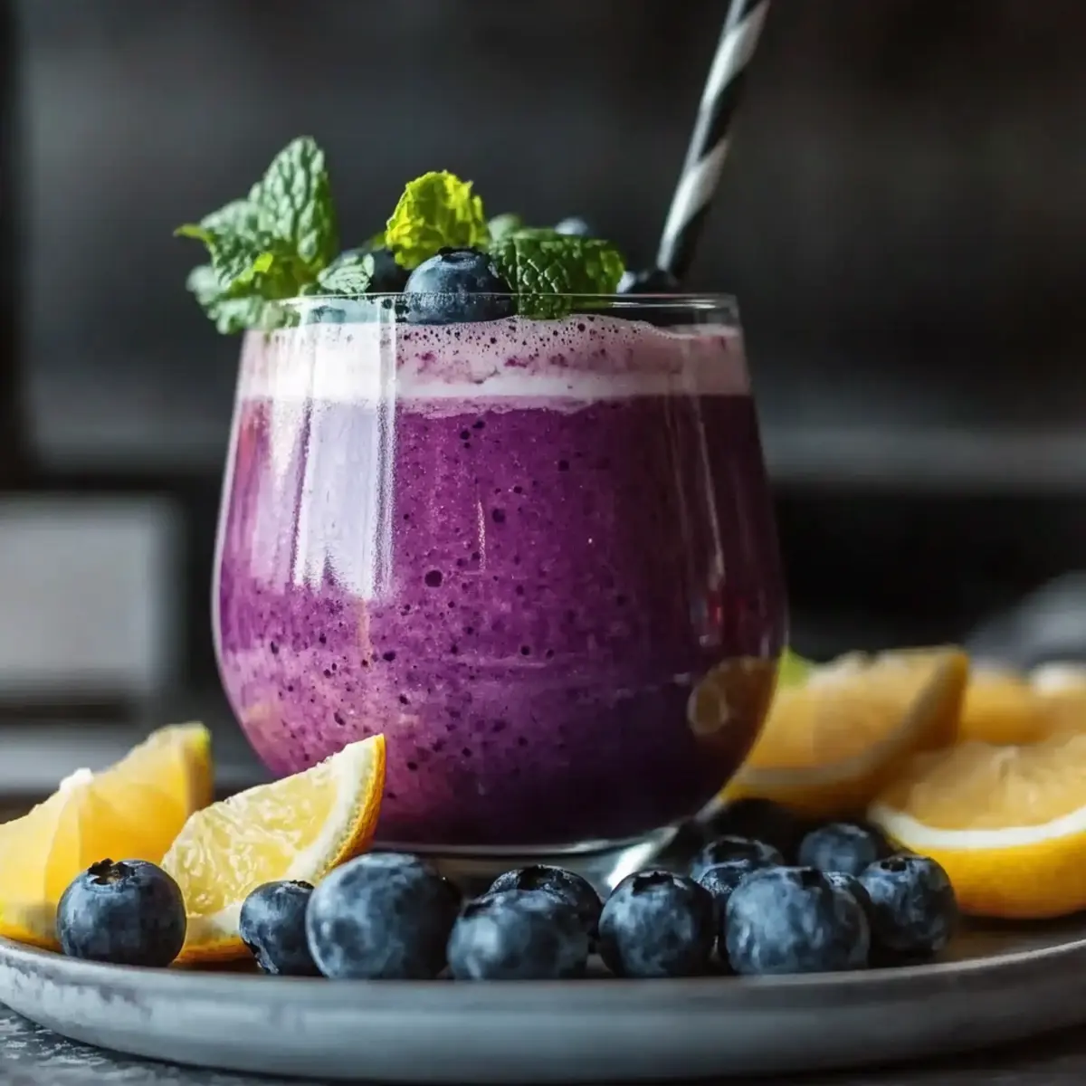Blueberry Avocado Smoothie With Lemon & Yogurt