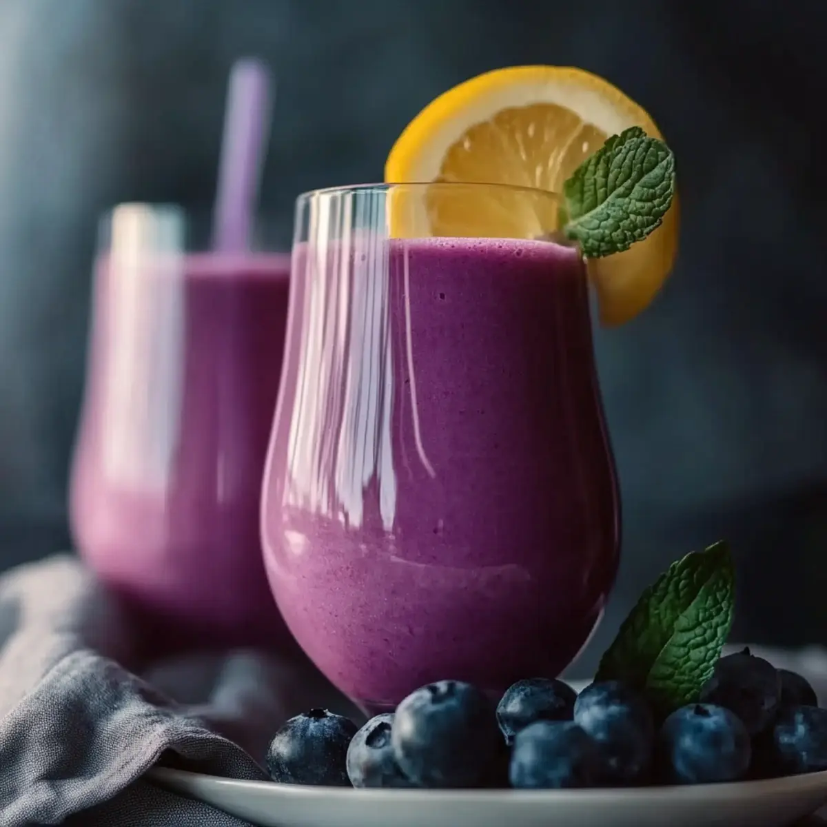 Blueberry Avocado Smoothie With Lemon & Yogurt