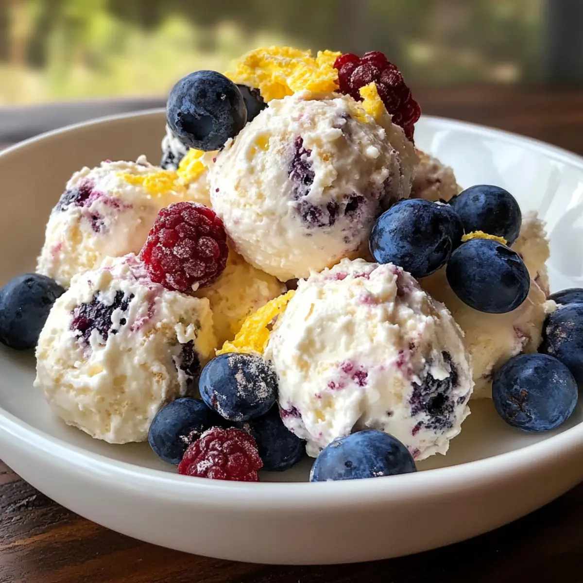 Blueberry and Lemon Zest Cottage Cheese Bites