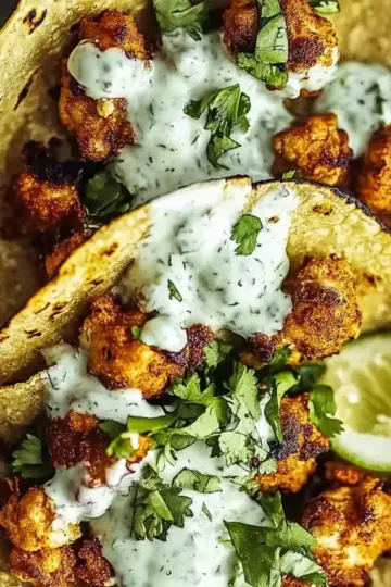 Cauliflower Tacos with Cilantro Lime Crema