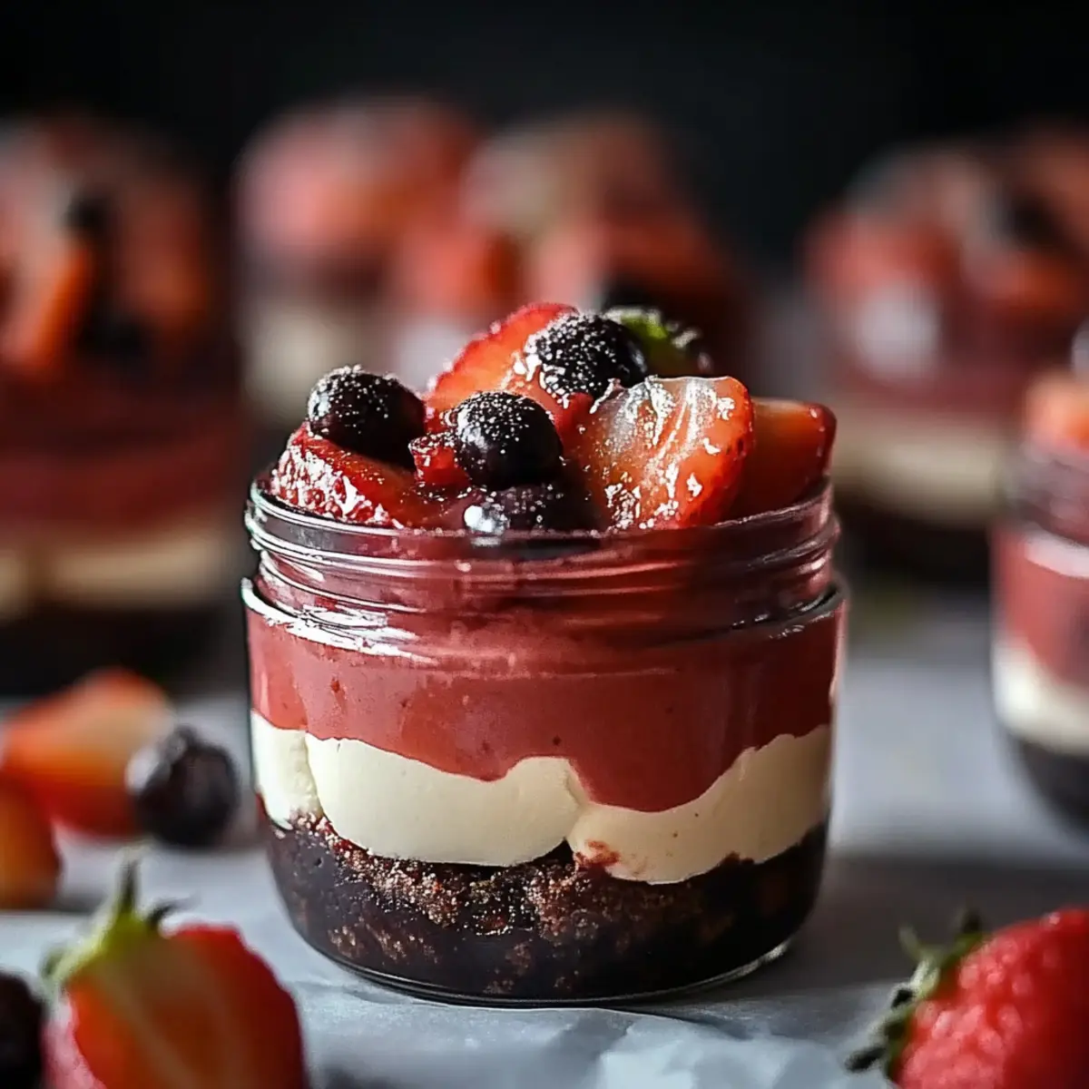 Chocolate Strawberry Mousse Cake Parfaits