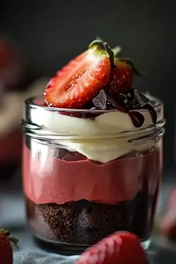 Chocolate Strawberry Mousse Cake Parfaits