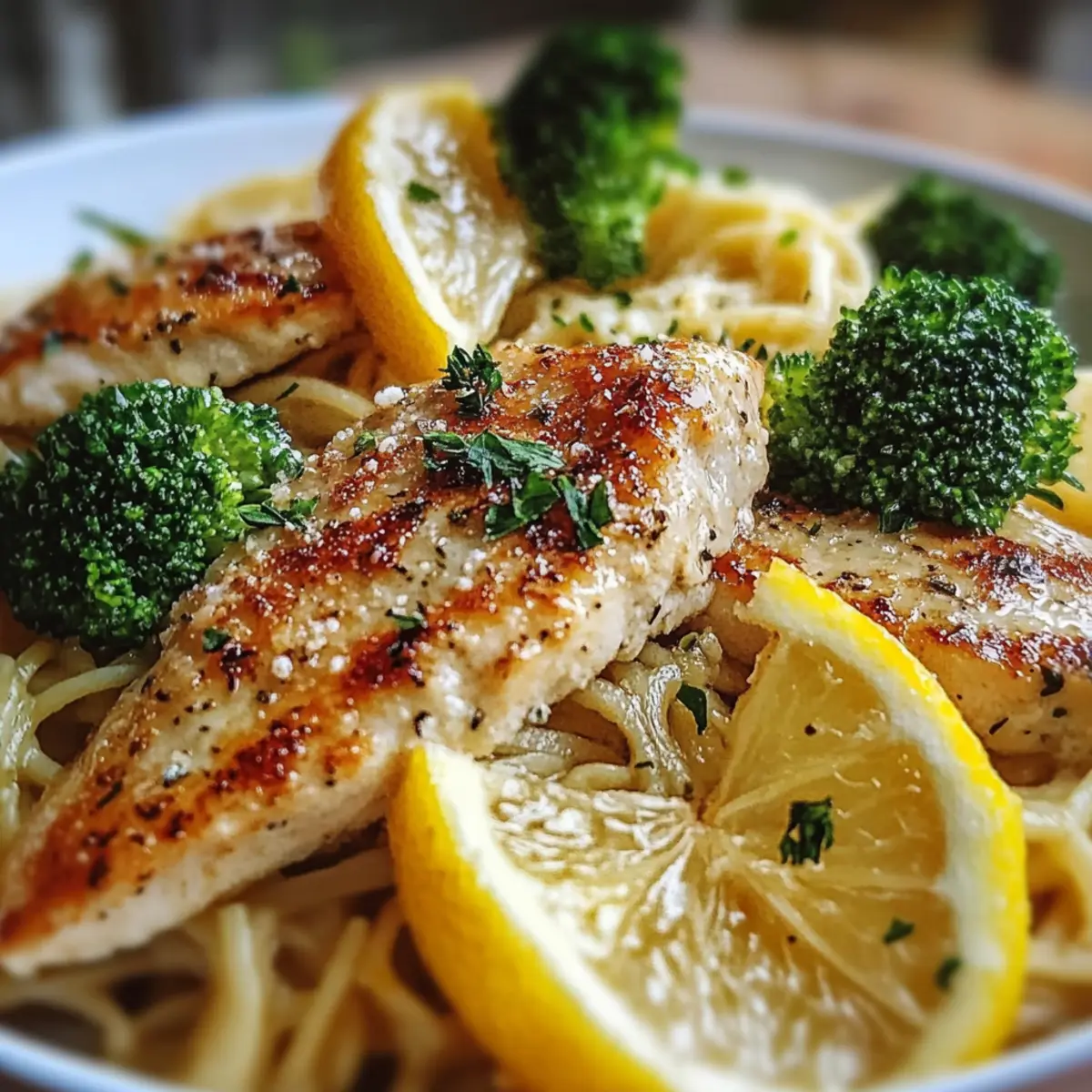 Cowboy Butter Lemon Bowtie Chicken with Broccoli