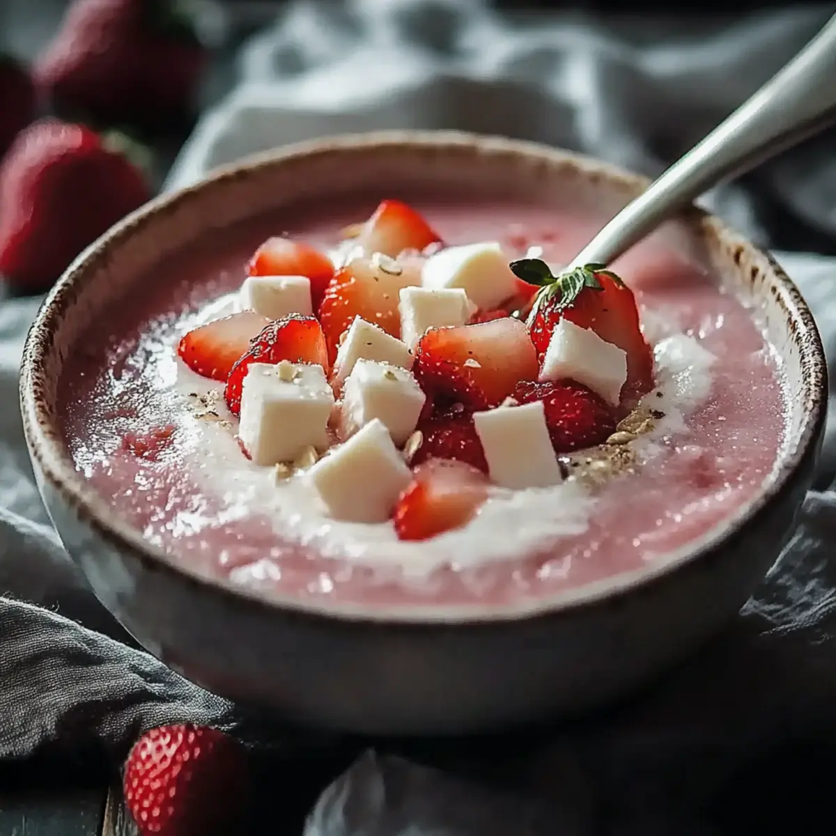 Creamy Strawberry Coconut Tapioca Dessert