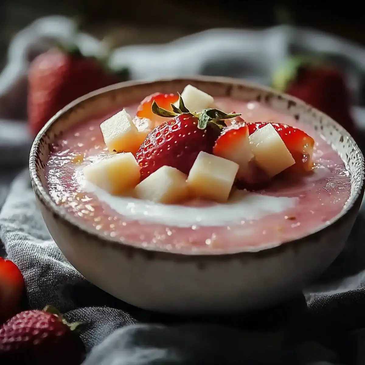 Creamy Strawberry Coconut Tapioca Dessert
