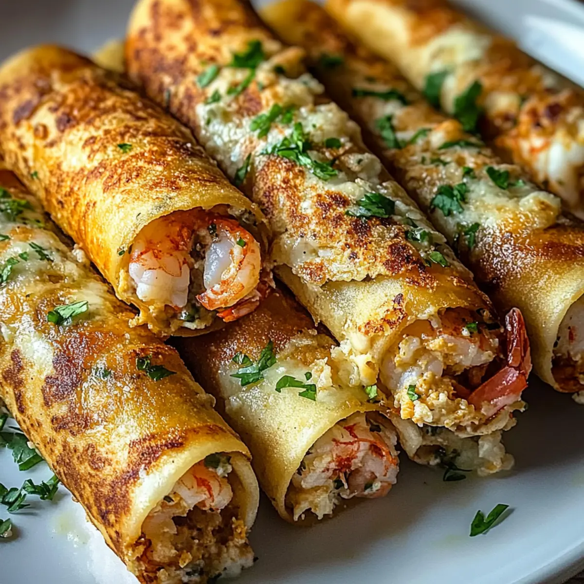 Crispy Crab And Shrimp Queso Taquitos