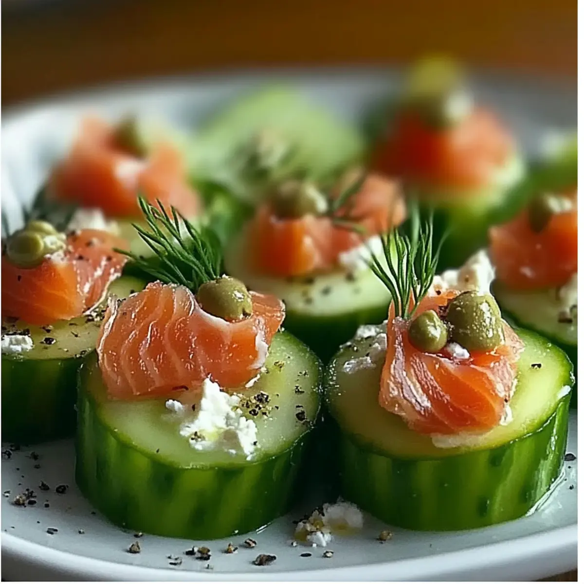 Cucumber Bites with Smoked Salmon