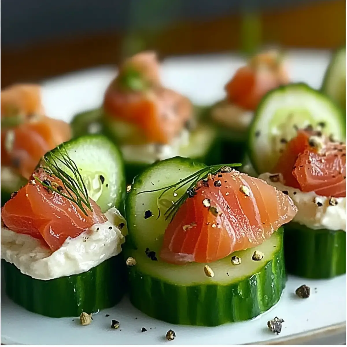 Cucumber Bites with Smoked Salmon