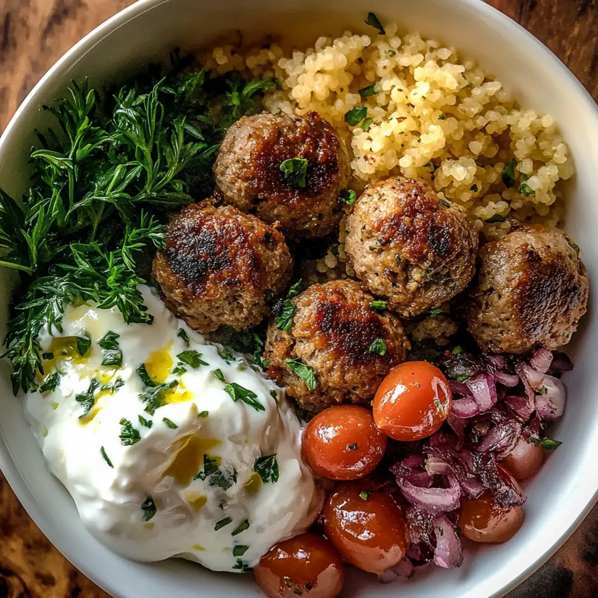 Greek Meatball Bowl