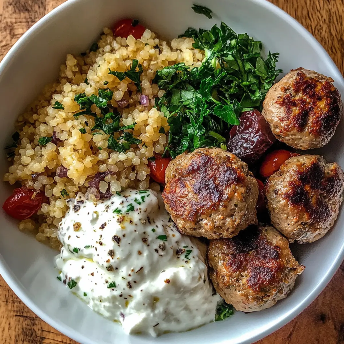 Greek Meatball Bowl