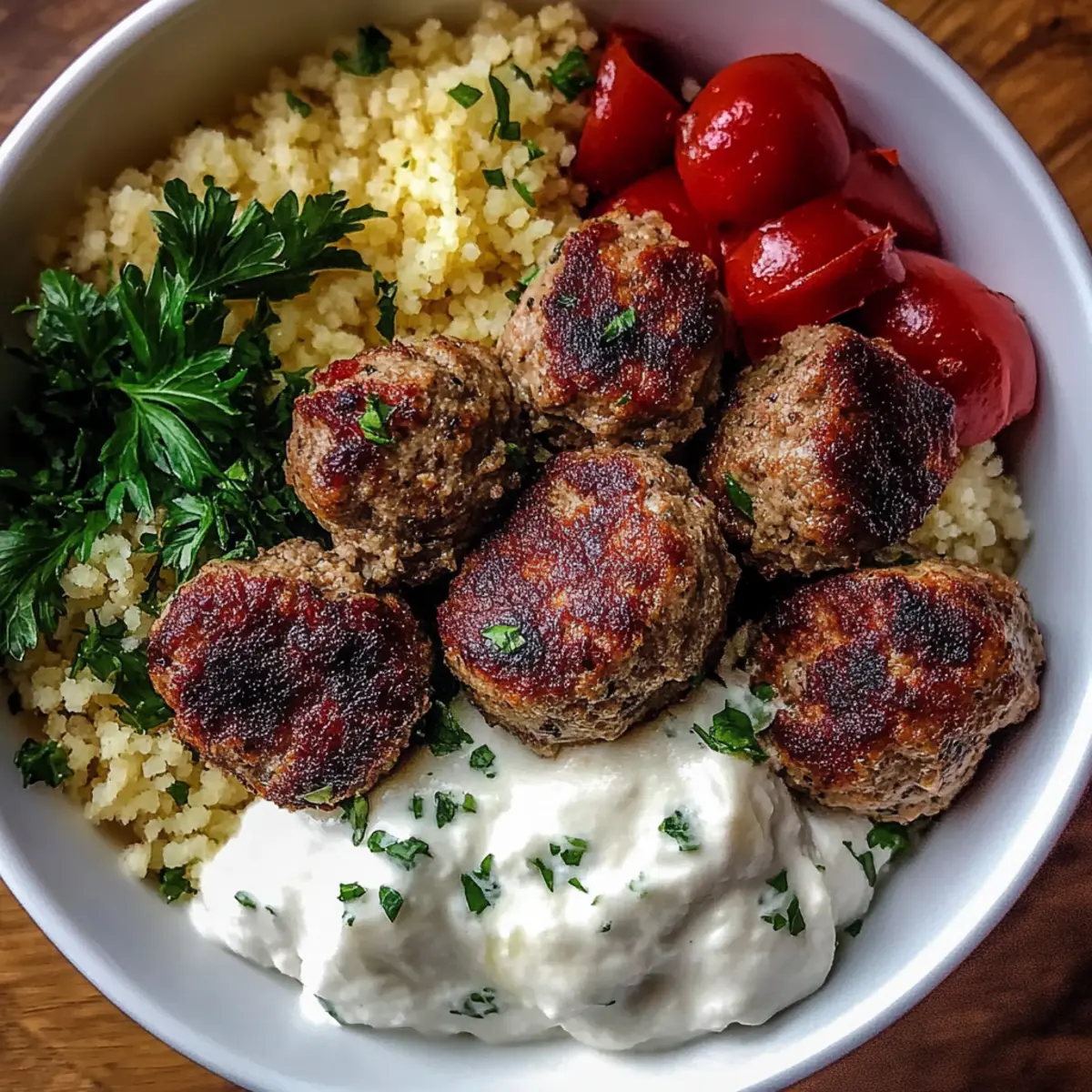 Greek Meatball Bowl