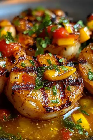 Grilled Shrimp With Spicy Mango Lime Coulis