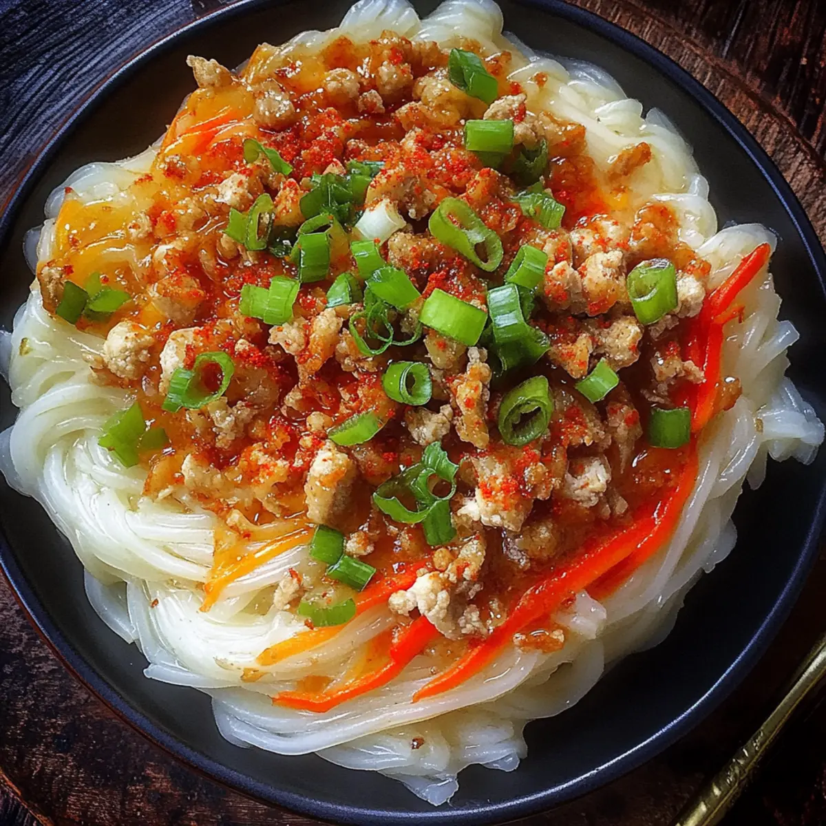 Ground Chicken Sweet Chili Noodles