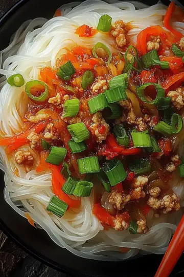 Ground Chicken Sweet Chili Noodles