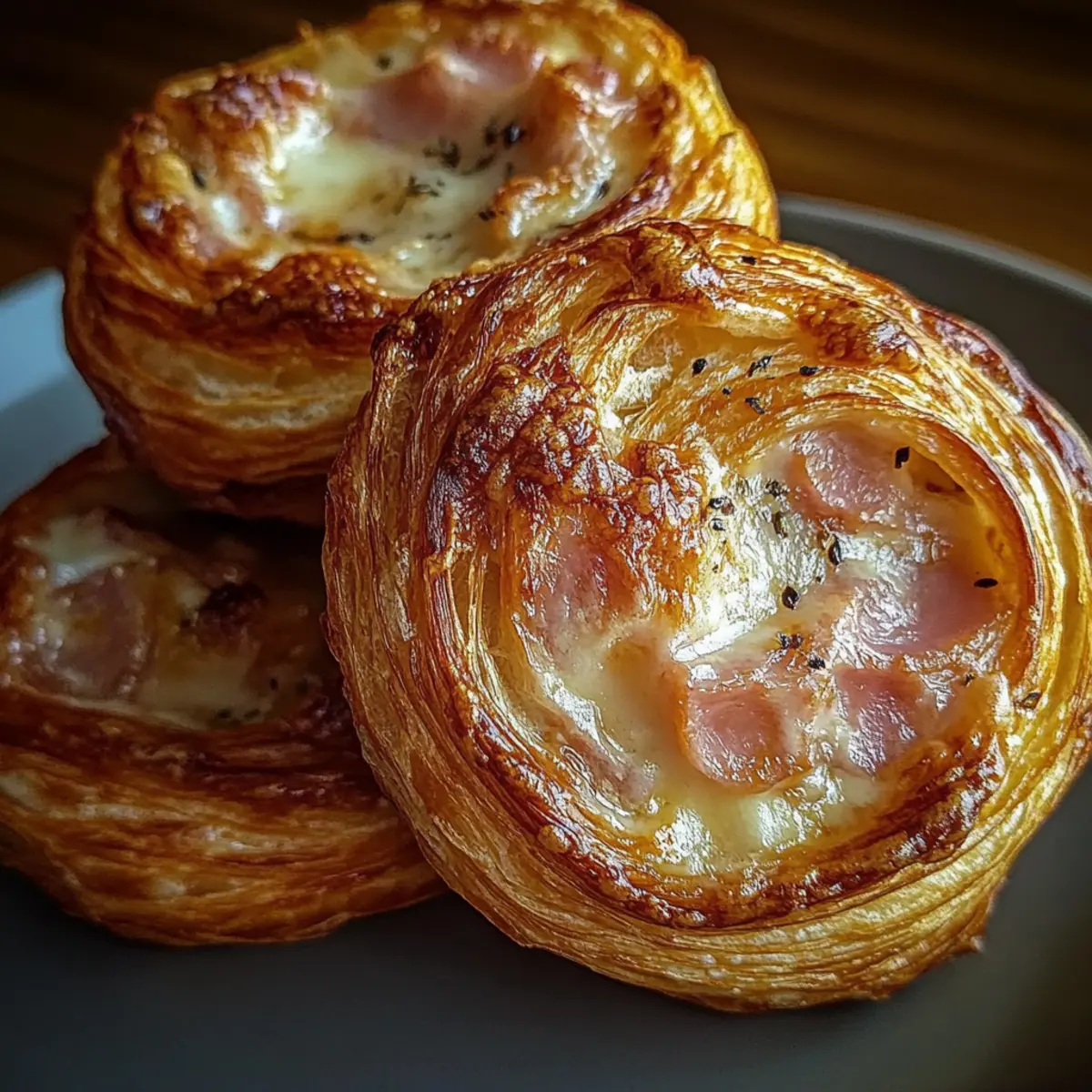 Ham and Cheese Puff Pastry Swirls