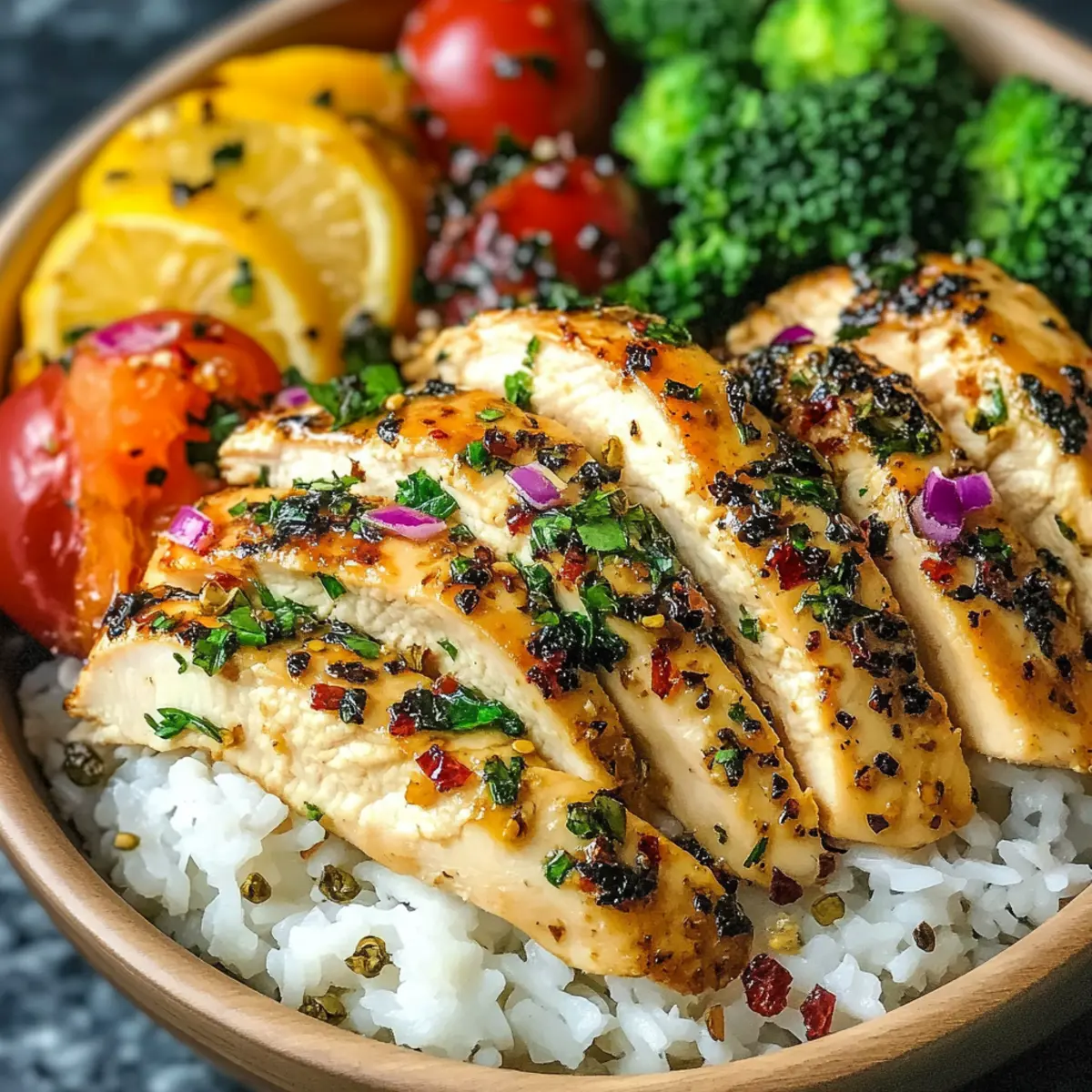 Healthy Lemon Garlic Chicken Meal Prep Bowls