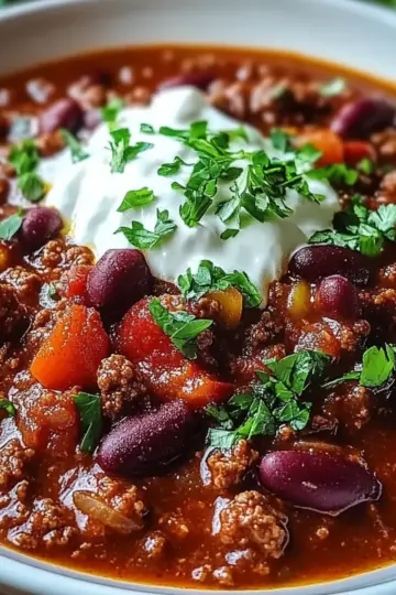 Hearty Slow-Simmered Beef Chili
