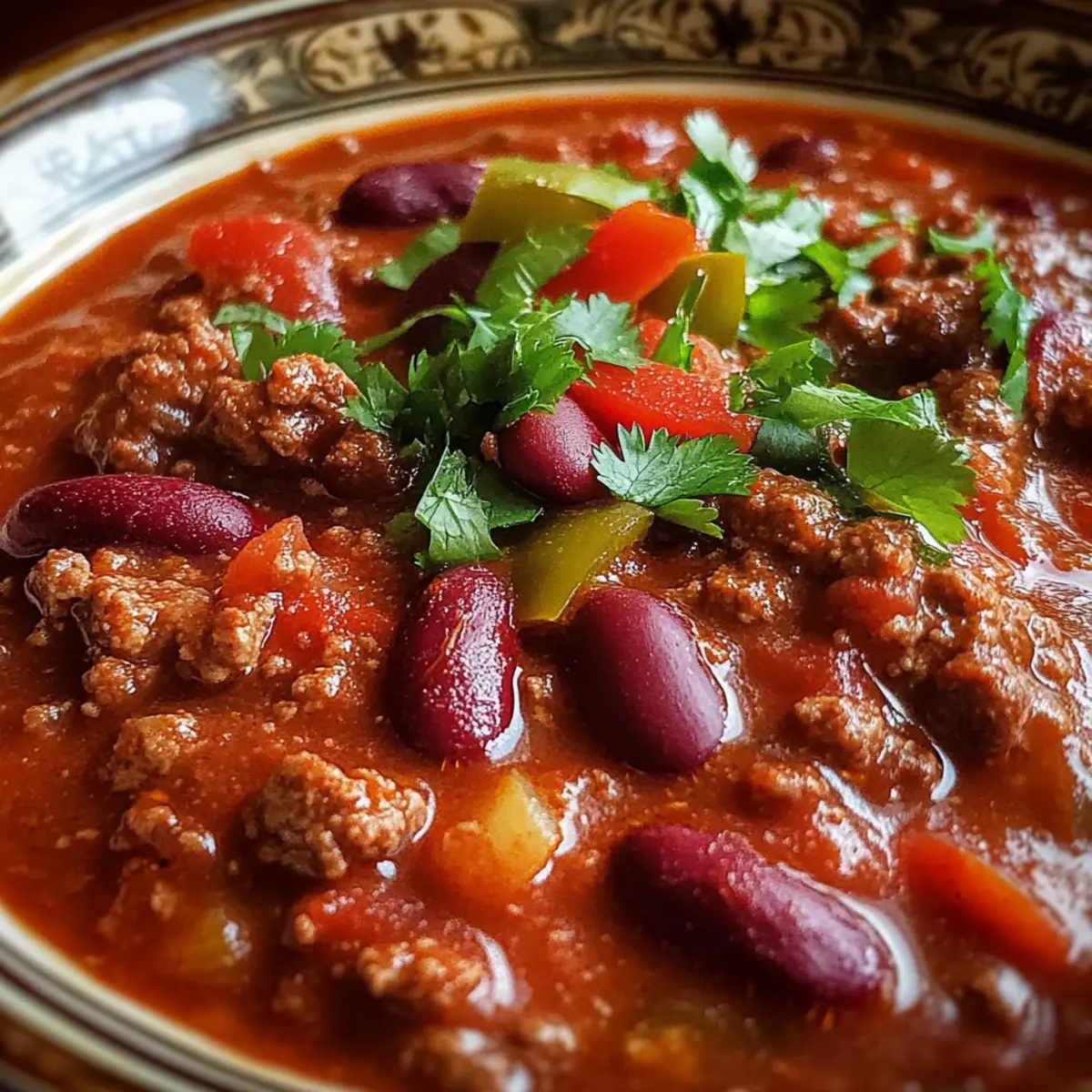 Hearty Slow-Simmered Spicy Tex-Mex Chili