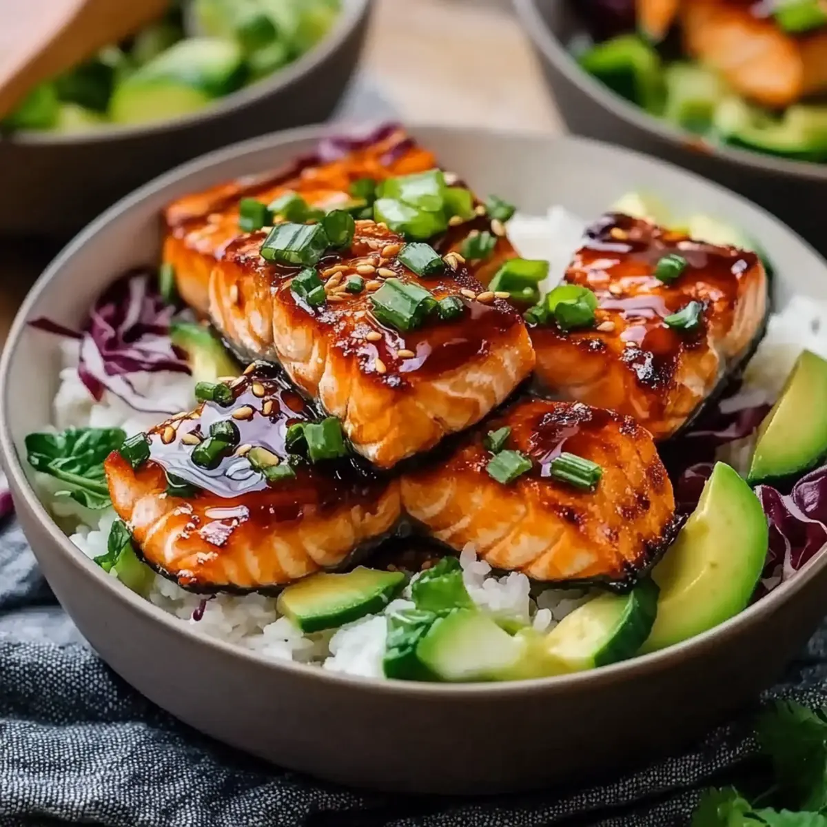 Honey Sriracha Glazed Salmon Bowls