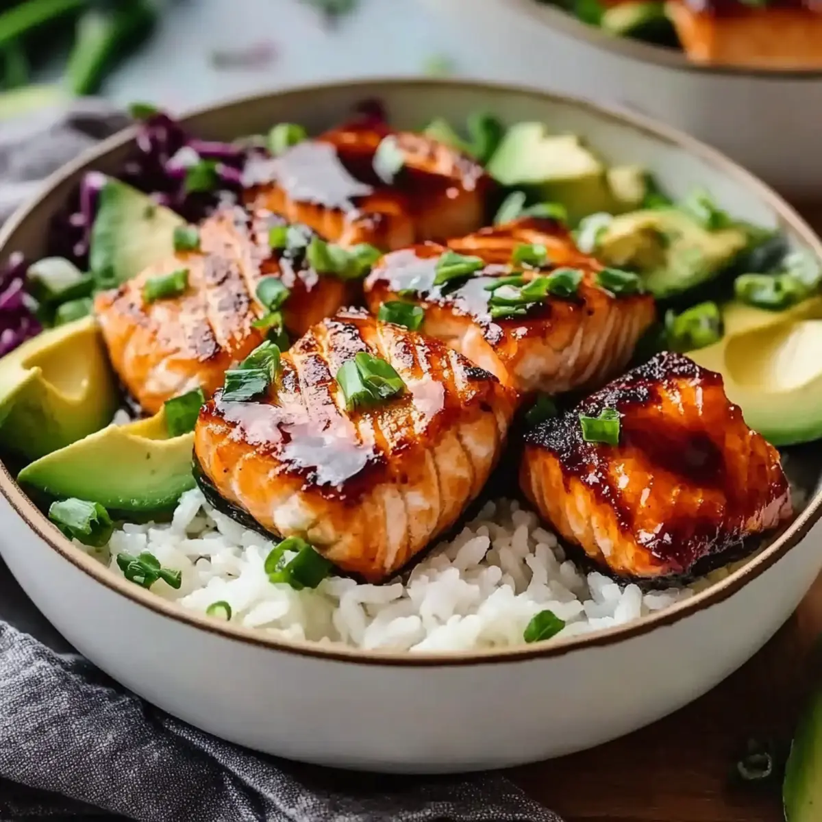 Honey Sriracha Glazed Salmon Bowls