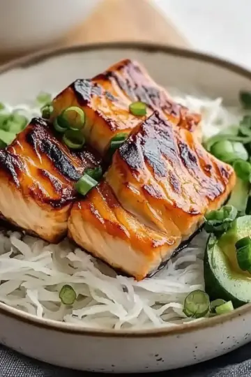 Honey Sriracha Glazed Salmon Bowls