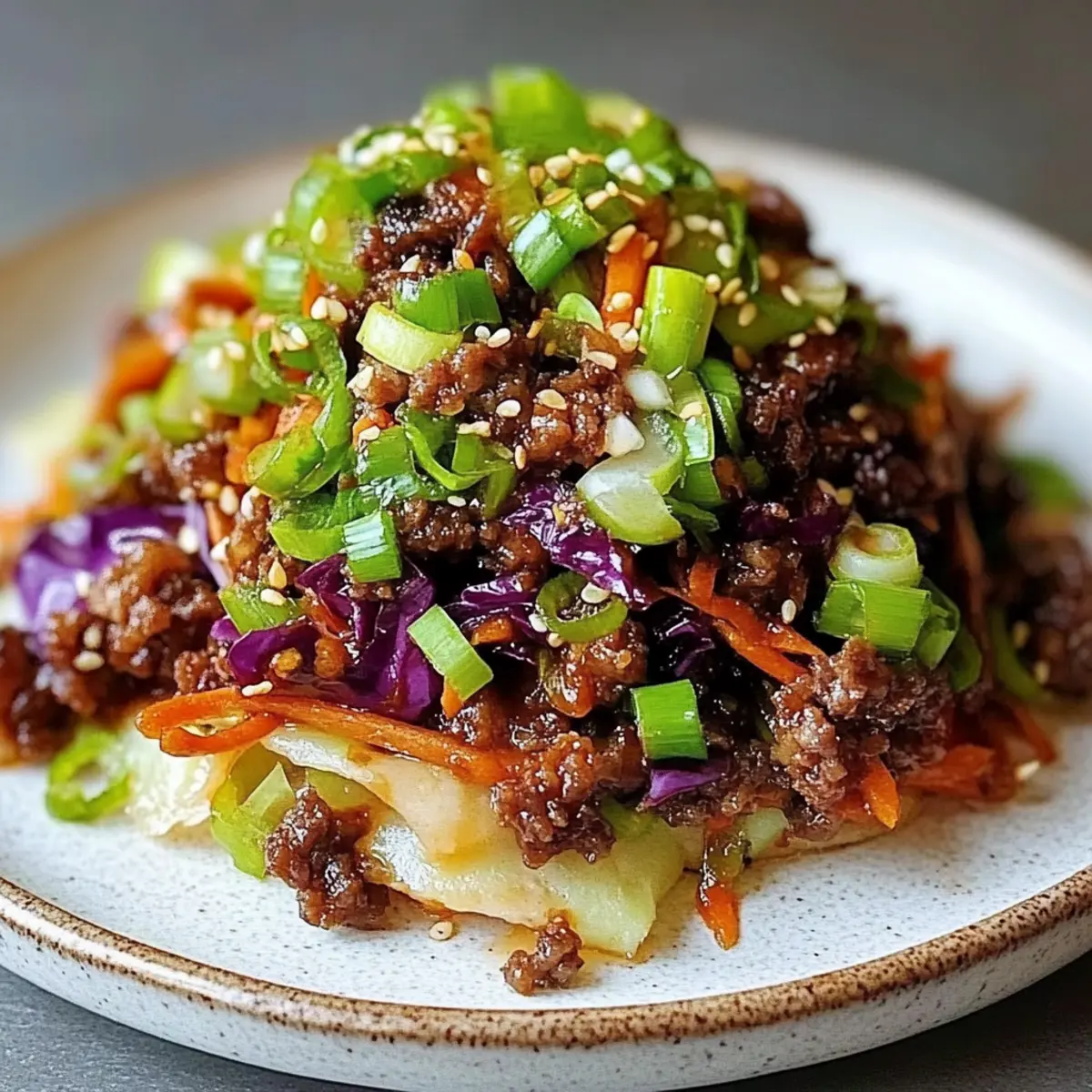 Low-Carb Mongolian Ground Beef and Cabbage